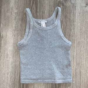 🛍️ 3/$25 Grey zara basic tank racer back NWOT